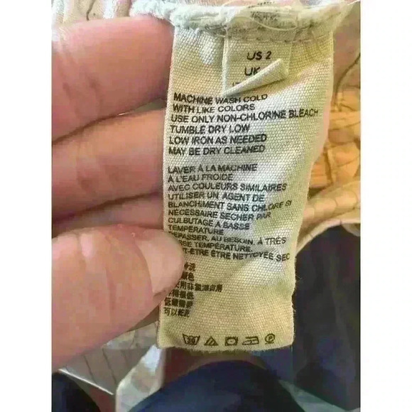 Free People Montella Cream & Brown Pin Stripe High Rise Paperbag Jeans Sz 2 - Picture 5 of 5